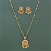 Antique Heritage Pendant Set With Matte Gold Plating