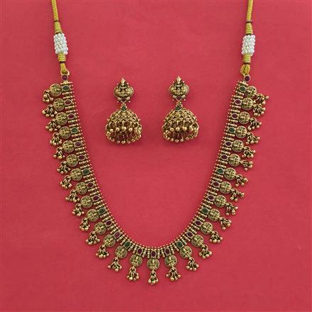 Antique Temple Necklace With Matte Gold Plating