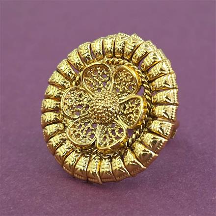 Antique Adjustable Ring With Gold Plating