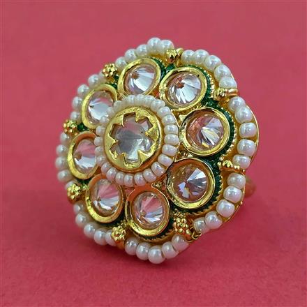 Antique Pearl Ring With Gold Plating