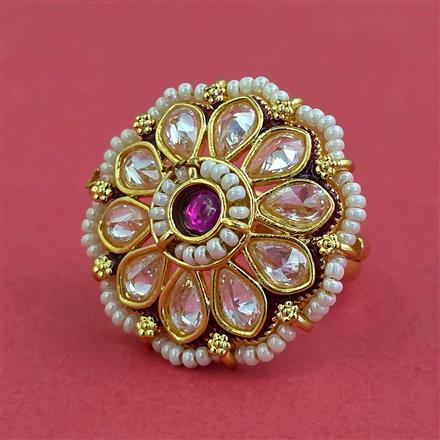 Antique Moti Ring With Gold Plating