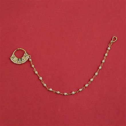 Antique Pearl Nose Ring With Gold Plating