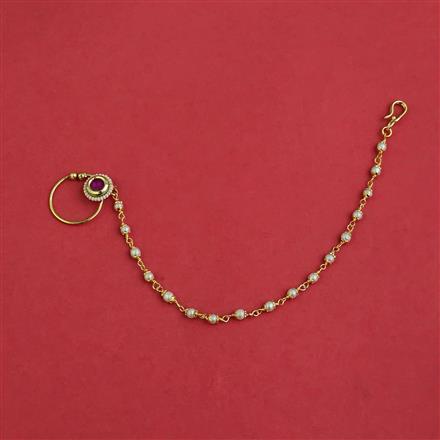 Antique Pearl Nose Ring With Gold Plating
