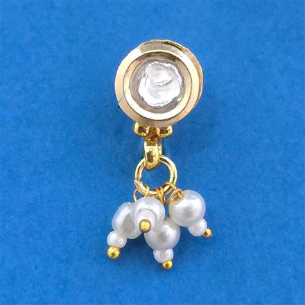 Antique Moti Nose Ring With Gold Plating