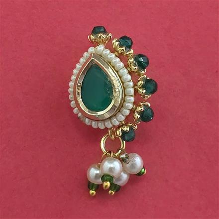 Antique Moti Nose Ring With Gold Plating