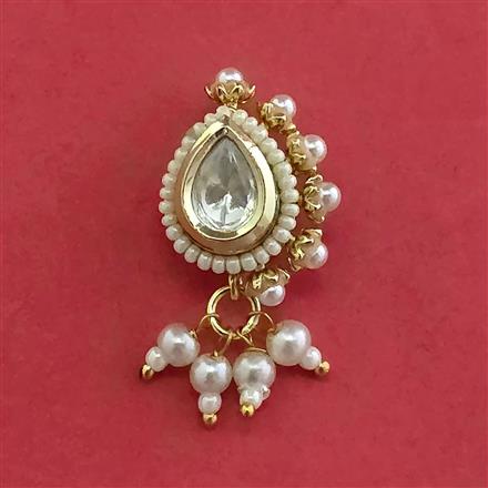 Antique Moti Nose Ring With Gold Plating