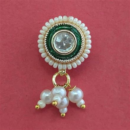 Antique Moti Nose Ring With Gold Plating