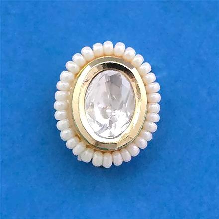 Antique Moti Nose Ring With Gold Plating