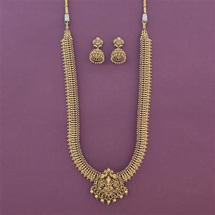 Antique South Indian Necklace With Matte Gold Plating