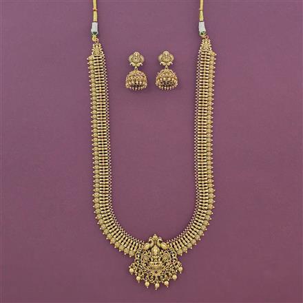 Antique South Indian Necklace With Matte Gold Plating
