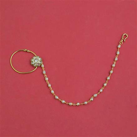 Antique Pearl Nose Ring With Gold Plating