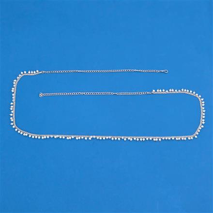 Antique Moti Belt With Rhodium Plating