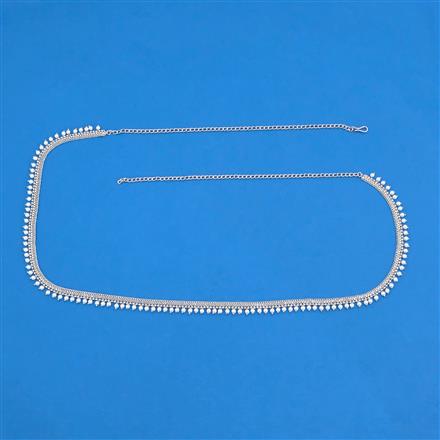 Antique Moti Belt With Rhodium Plating