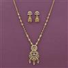 Antique Moti Pendant Set With Matte Gold Plating