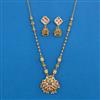 Antique Classic Pendant Set With Matte Gold Plating