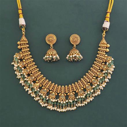 Antique Classic Necklace With Matte Gold Plating