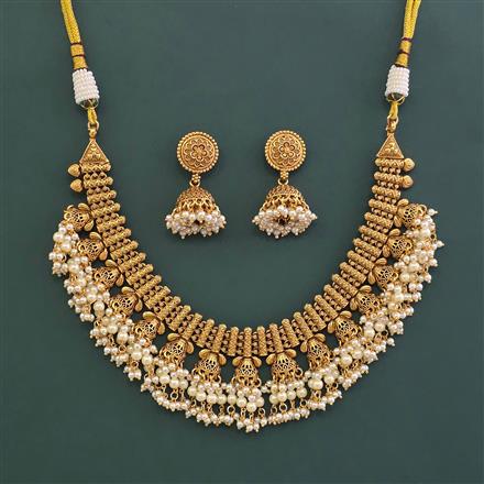 Antique Classic Necklace With Matte Gold Plating
