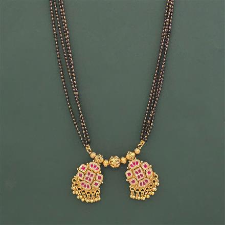 Antique Classic Mangalsutra With Matte Gold Plating