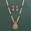 Antique Moti Pendant Set With Matte Gold Plating