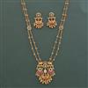 Antique Classic Pendant Set With Matte Gold Plating