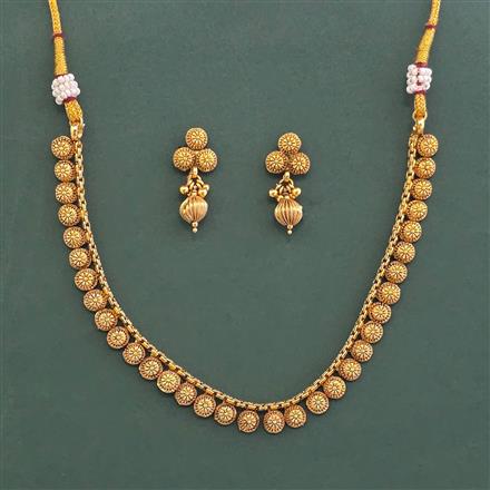 Antique Plain Gold Necklace With Gold Plating
