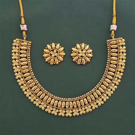 Antique Plain Gold Necklace With Gold Plating