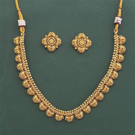 Antique Plain Gold Necklace With Gold Plating