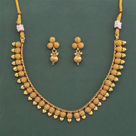 Antique Plain Gold Necklace With Gold Plating