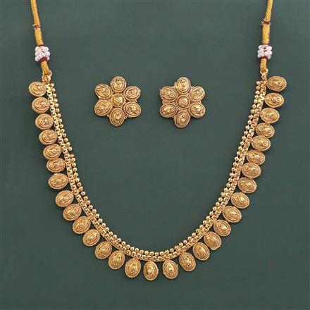 Antique Plain Gold Necklace With Gold Plating