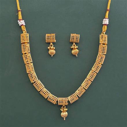 Antique Plain Gold Necklace With Gold Plating
