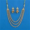 Antique 3 Line Necklace With Gold Plating