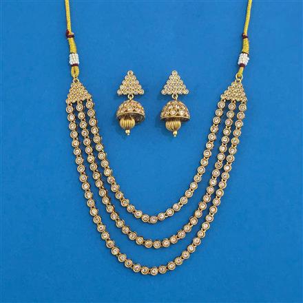 Antique 3 Line Necklace With Gold Plating