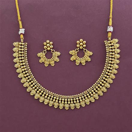 Antique Plain Gold Necklace With Gold Plating
