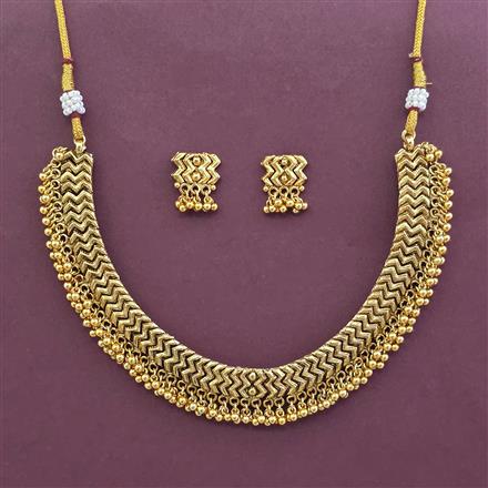 Antique Plain Gold Necklace With Gold Plating