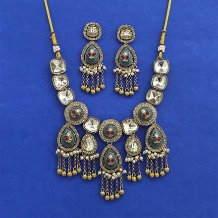 Antique Heritage Necklace With Mehndi Plating