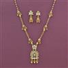 Antique Classic Pendant Set With Matte Gold Plating