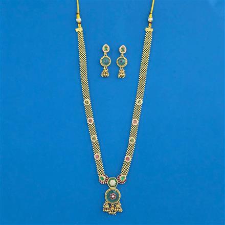 Antique Heritage Necklace With Matte Gold Plating