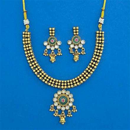 Antique Heritage Necklace With Matte Gold Plating