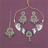 Antique Moti Necklace With Mehndi Plating
