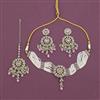 Antique Moti Necklace With Mehndi Plating