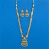 Antique Long Necklace With Matte Gold Plating