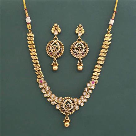 Antique Heritage Necklace With Matte Gold Plating