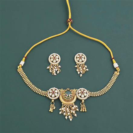 Antique Heritage Necklace With Matte Gold Plating