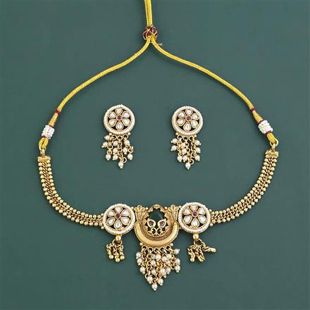 Antique Heritage Necklace With Matte Gold Plating