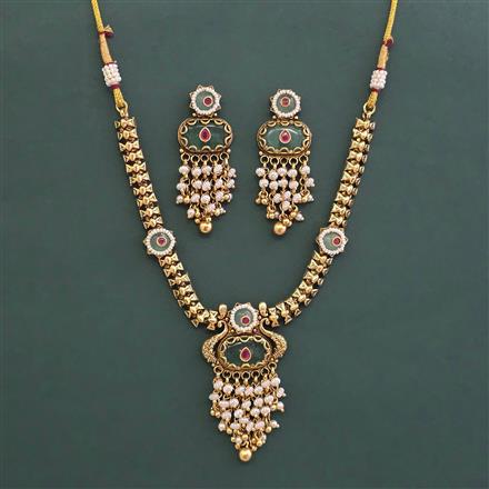 Antique Heritage Necklace With Matte Gold Plating