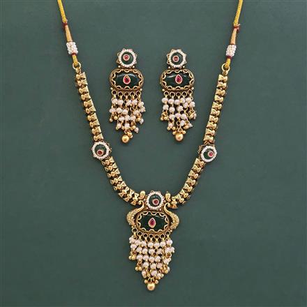 Antique Heritage Necklace With Matte Gold Plating