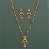 Antique Heritage Pendant Set With Matte Gold Plating