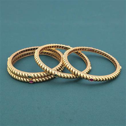 Antique Classic Bangles With Matte Gold Plating