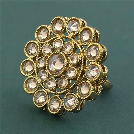 Antique Adjustable Ring With Mehndi Plating