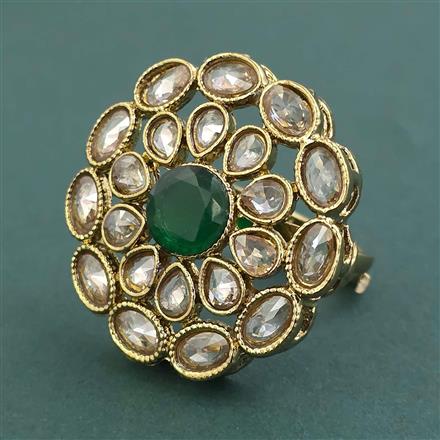 Antique Adjustable Ring With Mehndi Plating